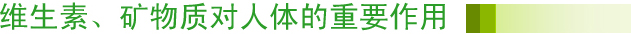 维生素、矿物质对人体的重要作用